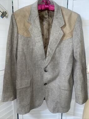 VTG Pendleton Wool Sport Coat Men’s 42L Brown Tweed Western Blazer Elbow Patch